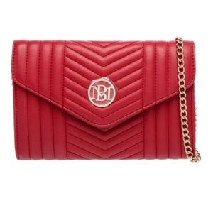 Badgley Mischka Red Quilted Crossbody Bag NWT